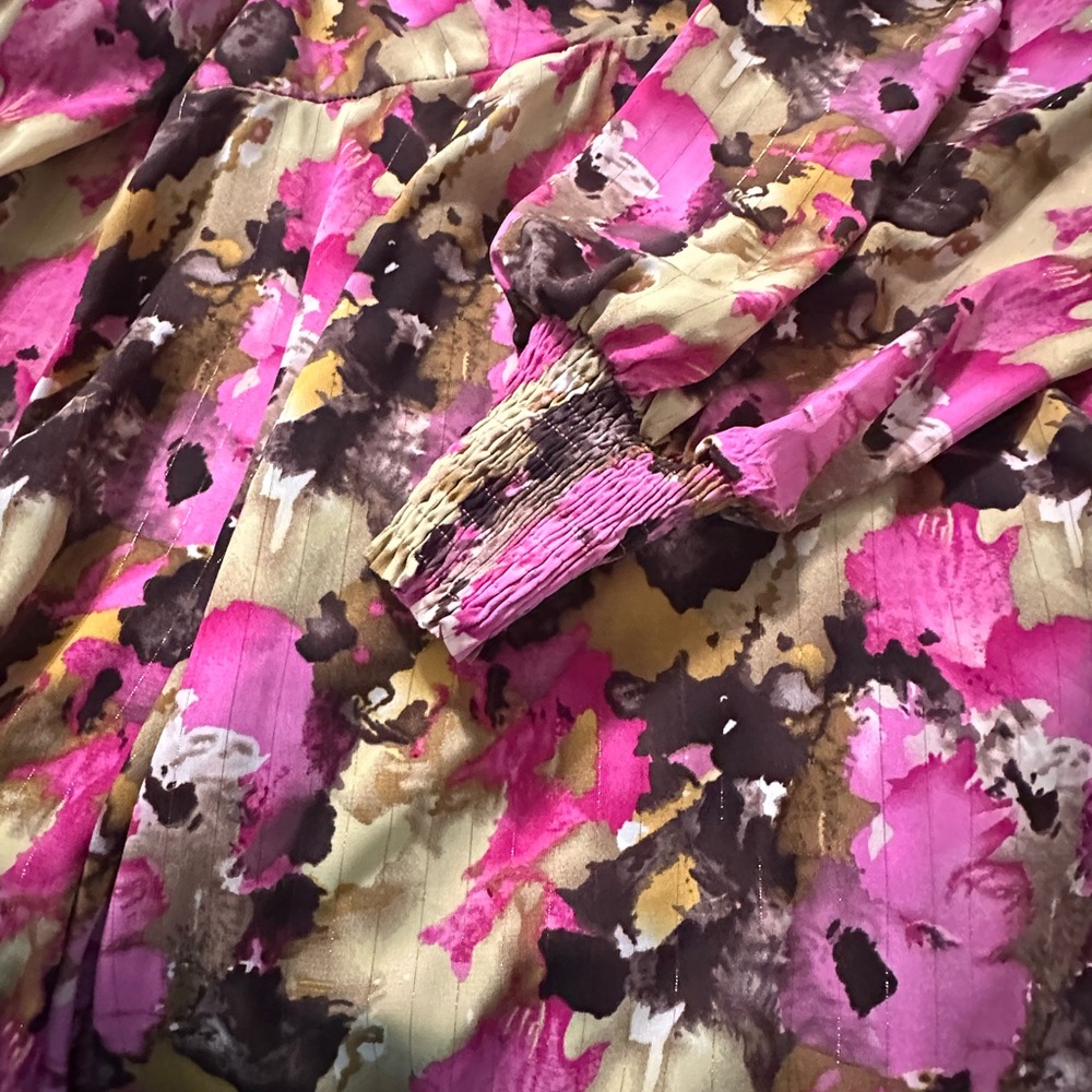Umgee Pink and Brown Floral Dress - Picture 3 of 5